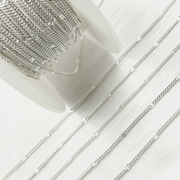 69S3SS. 925 Sterling Silver Satellite Curb Link Chain